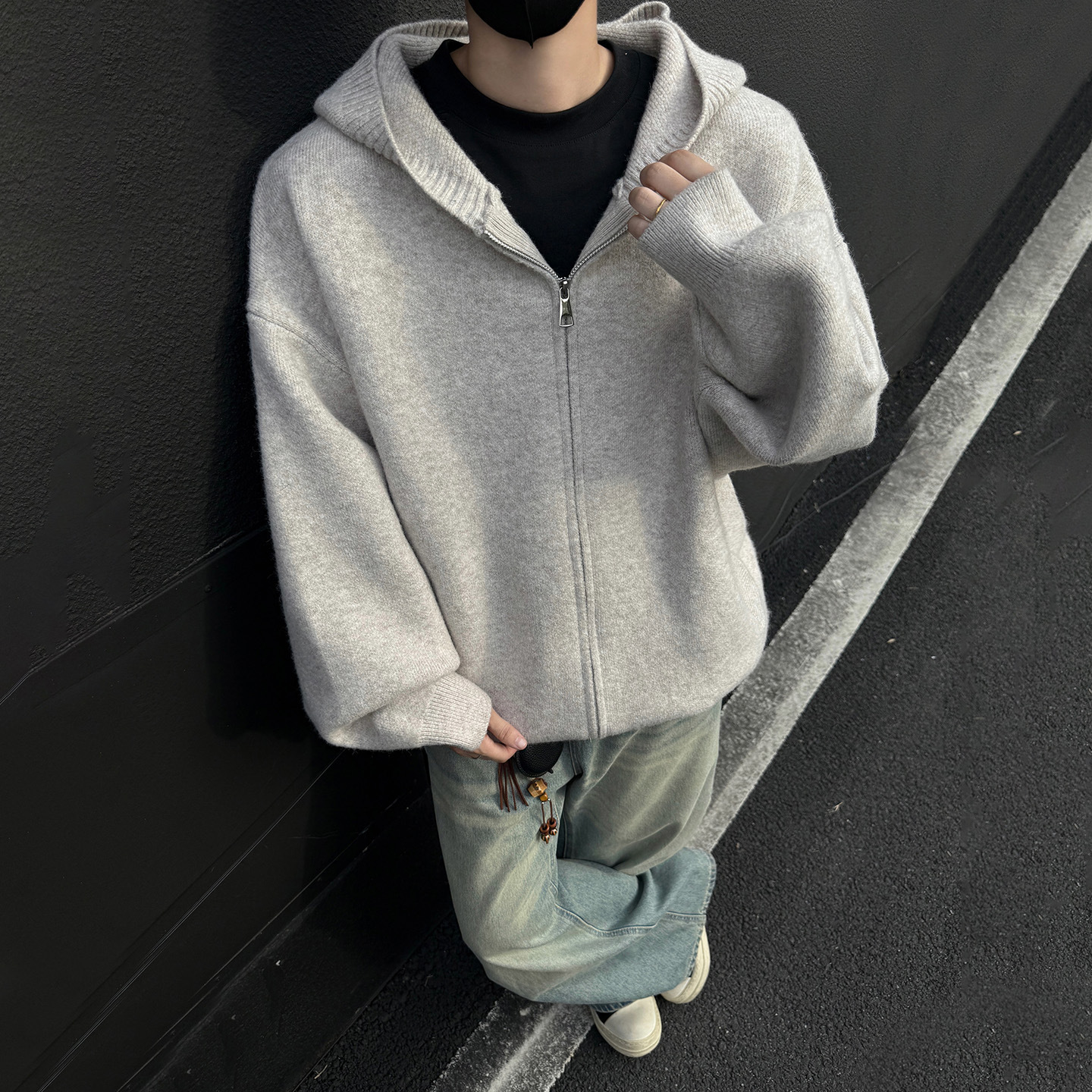2026秋季新款宽松圆领长袖针织开衫男女青少年运动风格腈纶面料,男装针织衫/毛衣,星座614
