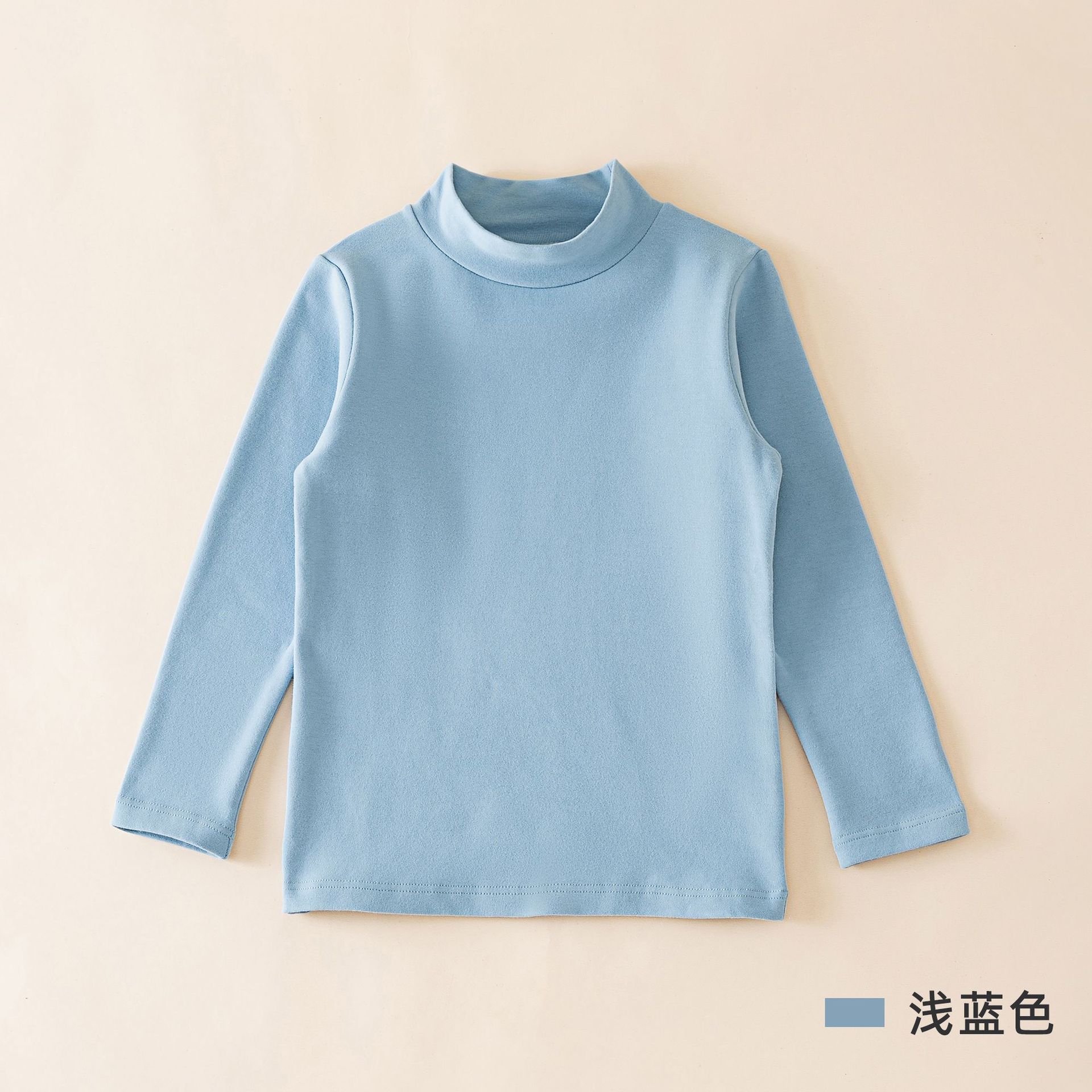 Camiseta térmica de otoño e invierno para niños, ropa infantil clase A, camisa de otoño para niños, camiseta interior de cuello medio alto de color liso para niñas.