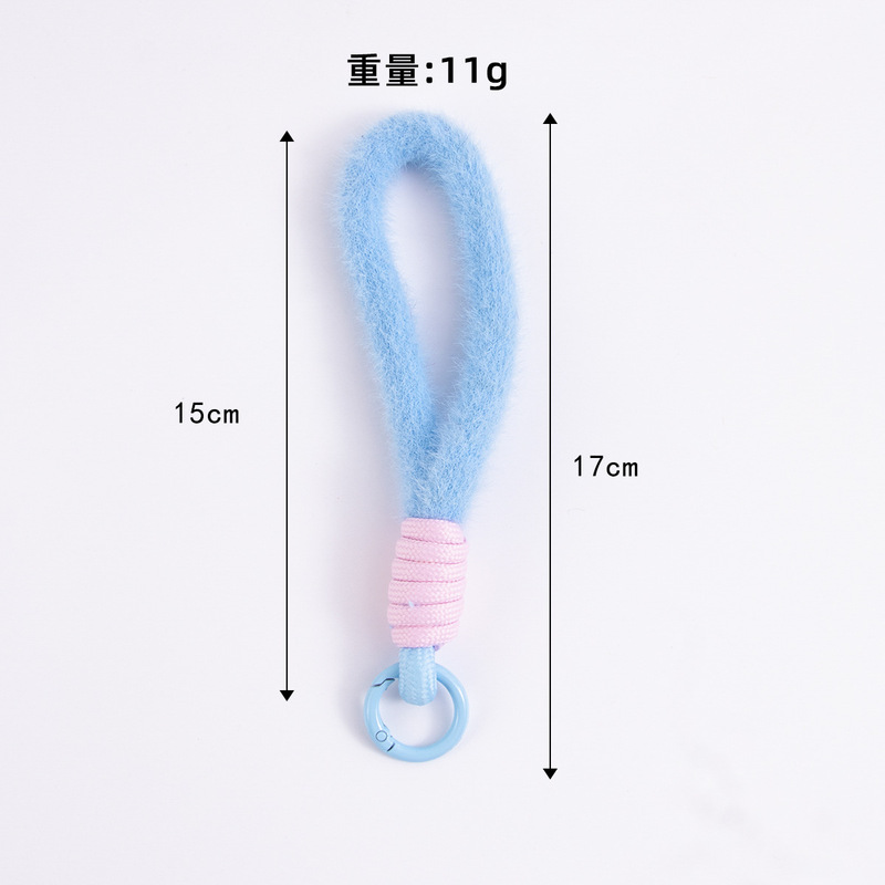 小清新毛绒手机挂绳挂件配饰马卡龙色包包钥匙挂件实用手机链挂饰|undefined