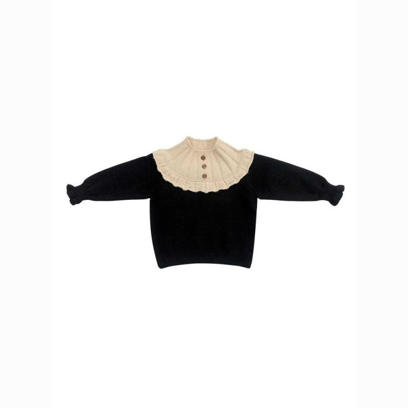 Girls' Fleece Knitted Knitwears, Autumn and Winter New Kidsren's Pullover Knitwears, Korean Style Round Neck Thickeneded Bottoming Shirts for Small and Medium-Sized Kidsren