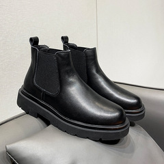 2022 New English Style Plus Size Men's Martin Boots, One Piece Drop Toe Boots Chelsea Boots 6031-T