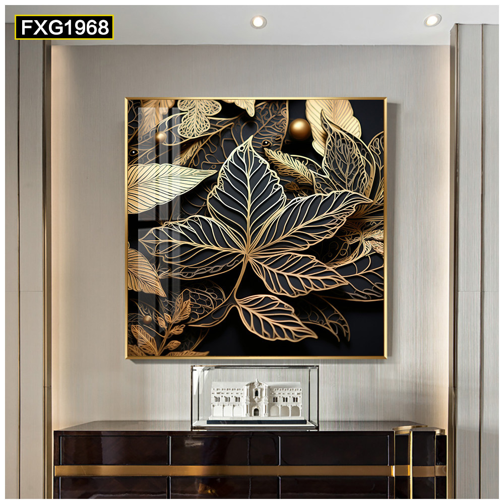 Pintura decorativa moderna de lujo ligero de alta gama sala de estar atmósfera de alto nivel sala de comedor mural arte abstracto cuadrado porche colgante pintura