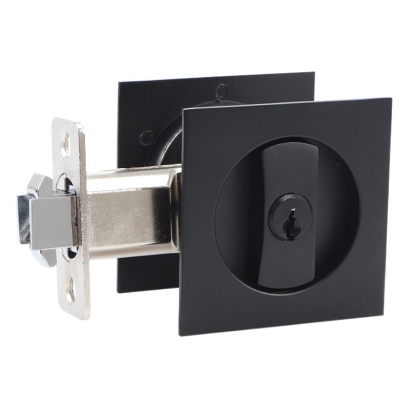 Luyou cerradura de puerta corredera puerta interior cerradura de puerta corredera doble gancho cerradura baño cocina incrustado traducción oculta cerradura de puerta de madera