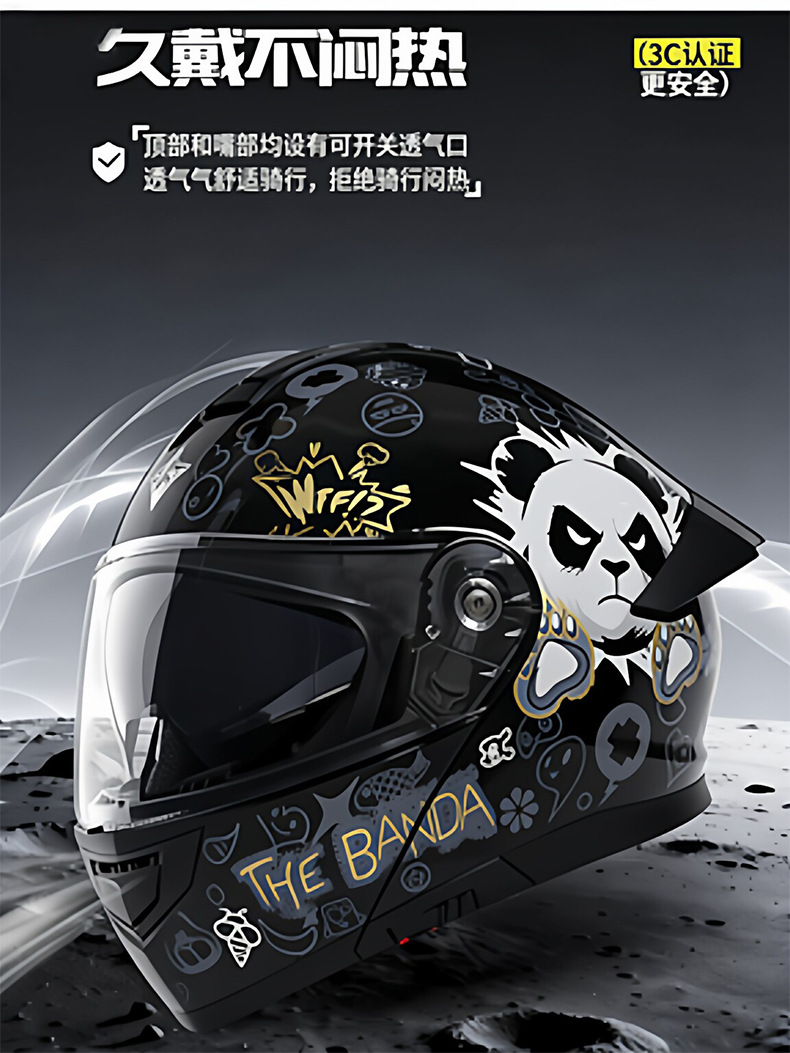 3C certified motorcycle open-face helmet for men, all-season universal electric vehicle helmet with built-in Bluetooth slot, safety helmet