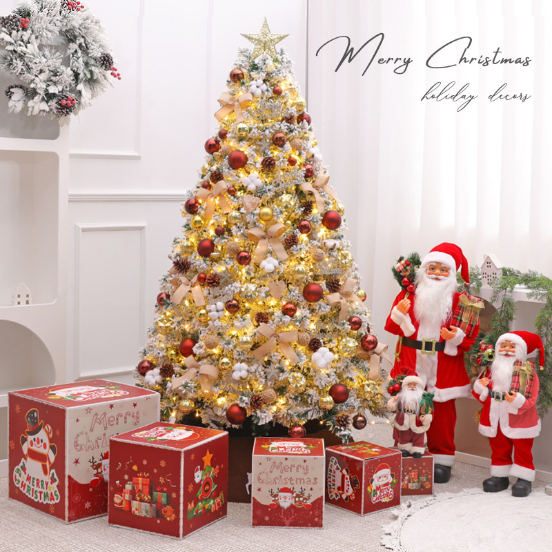 Nuevo conjunto de árbol de Navidad grande decoración DIY decoración de la escena de Navidad de lujo para el hogar