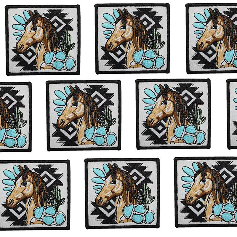 pony cloth sticker embroidery sticker Patches sticker square badge shoulder Patches sticker clothes sticker cloth embroidery sticker