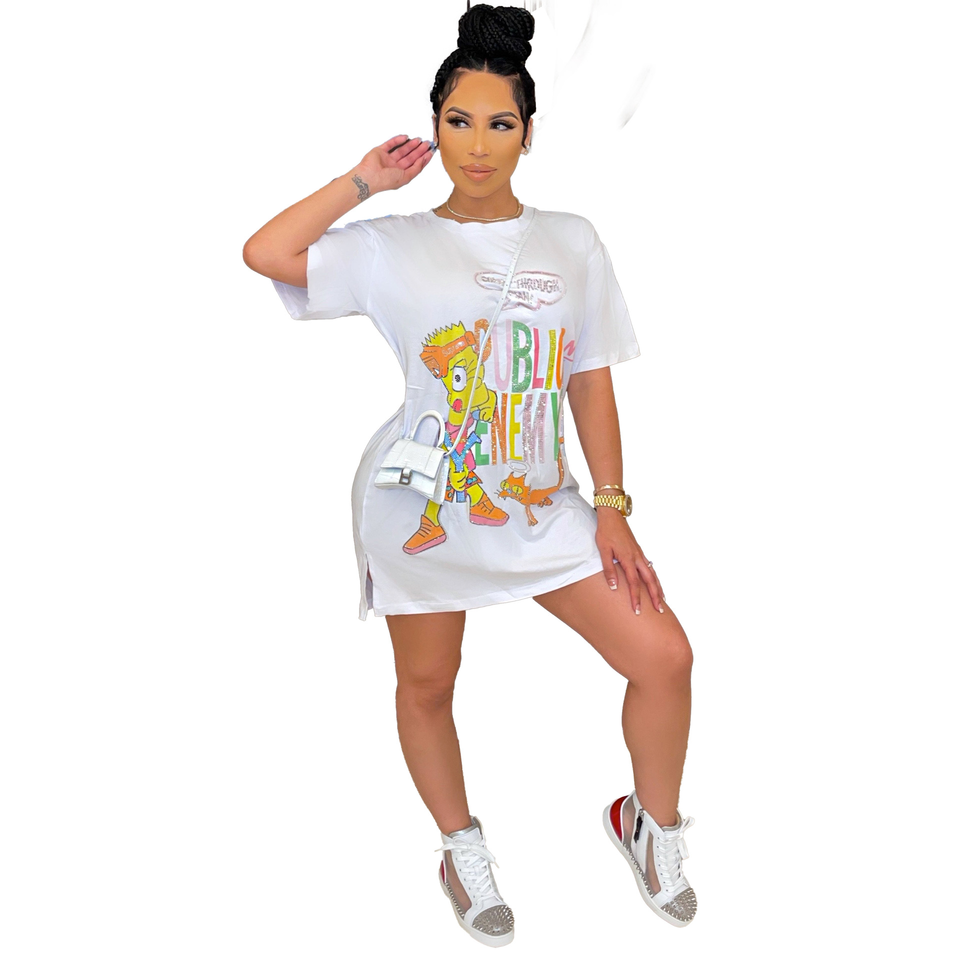 women s anime printed dress nihaostyles clothing wholesale NSOML74789