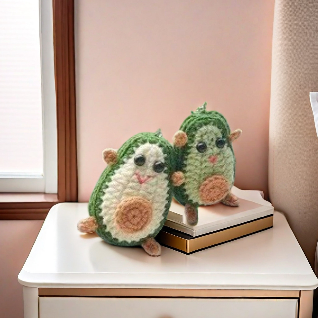 跨境热销可爱动物编织牛油果玩偶 DIY手工制作钩针毛线包材料包