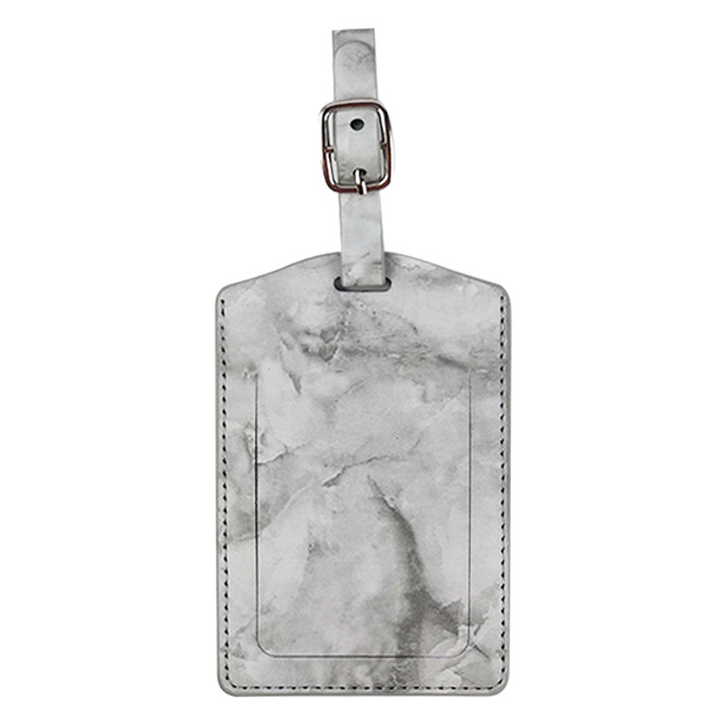 Cross-border en stock multicolor Tarjeta de tarjeta de embarque de papel pu cuero marbling puede ser personalizado LOGO etiqueta de equipaje de borde de aceite