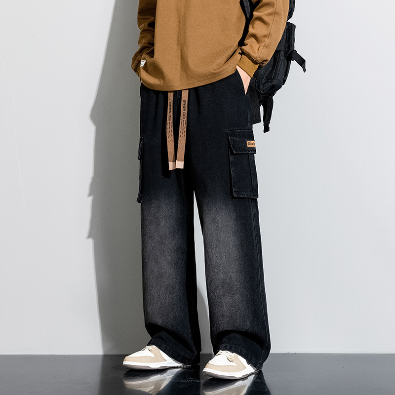 Straight Leg Wide-Leg Trousers Loose Retro Casual Jeans