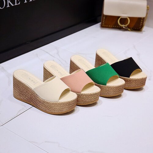 Summer Women's Shoes, Thick Platform Sandals, Women's Open-Toe Slides, Slides, One-Word Casual Sandals