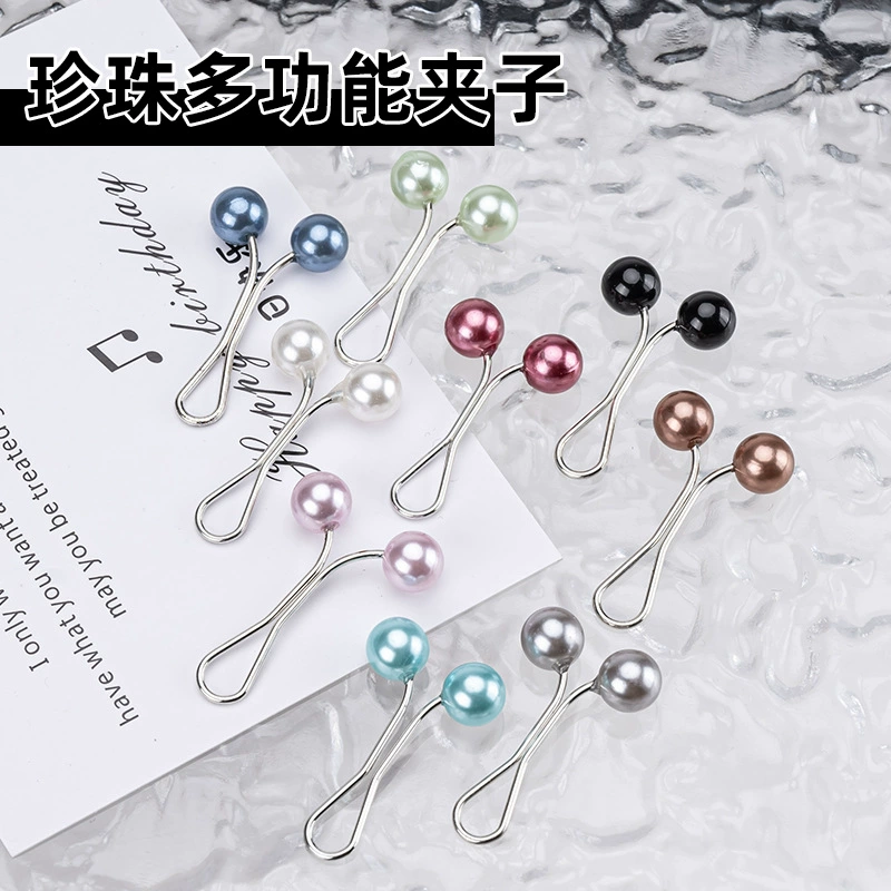 Трансграничный хит продаж, затягивающий U-образный зажим, простой золотой и серебряный красочный регулируемый стальной шариковый зажим, металлический шелковый шарф, фиксированный зажим для платка