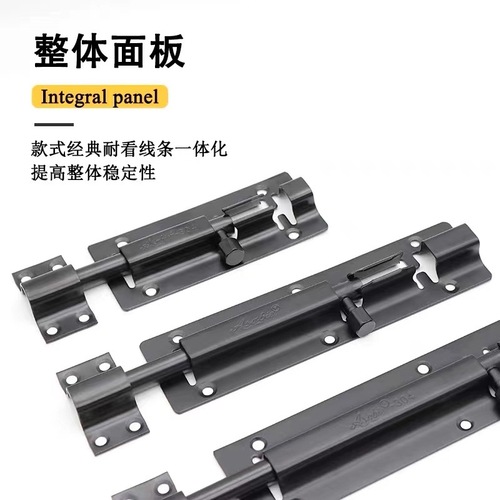 Bolt manufacturer wooden door thickened door buckle bathroom door bolt accessories anti-theft lock stainless steel black buckle wholesale