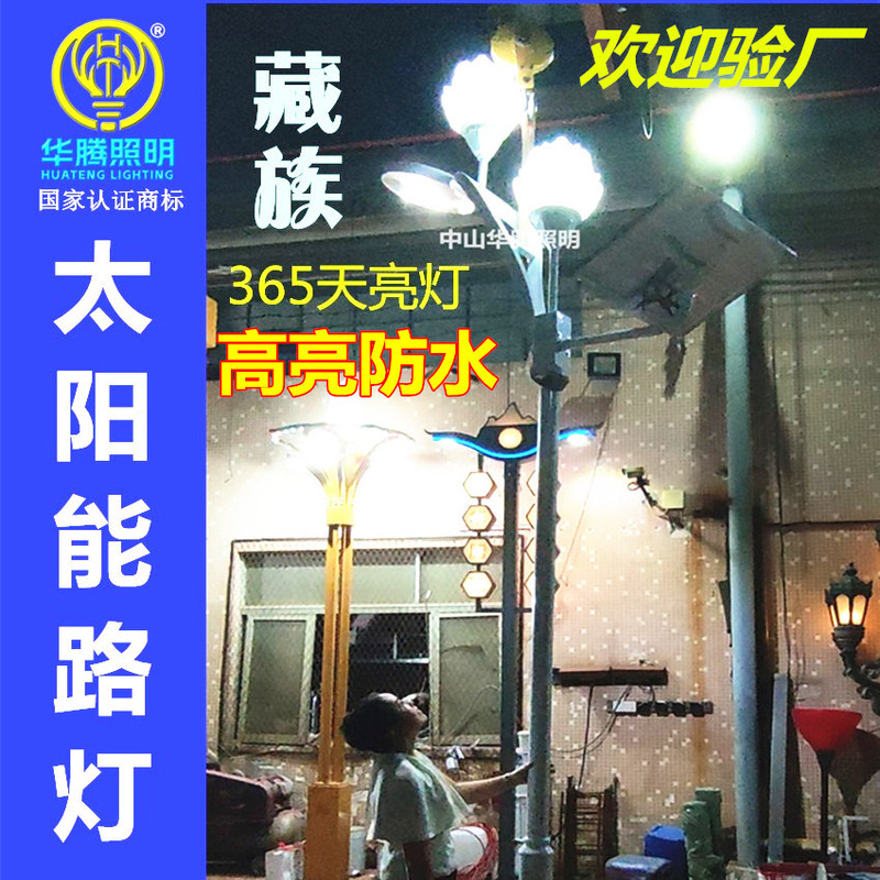 High-Quality Outdoor Solar-Powered Xizang-Style Snow Lotus Street Light Landscape Light Solar Street Light