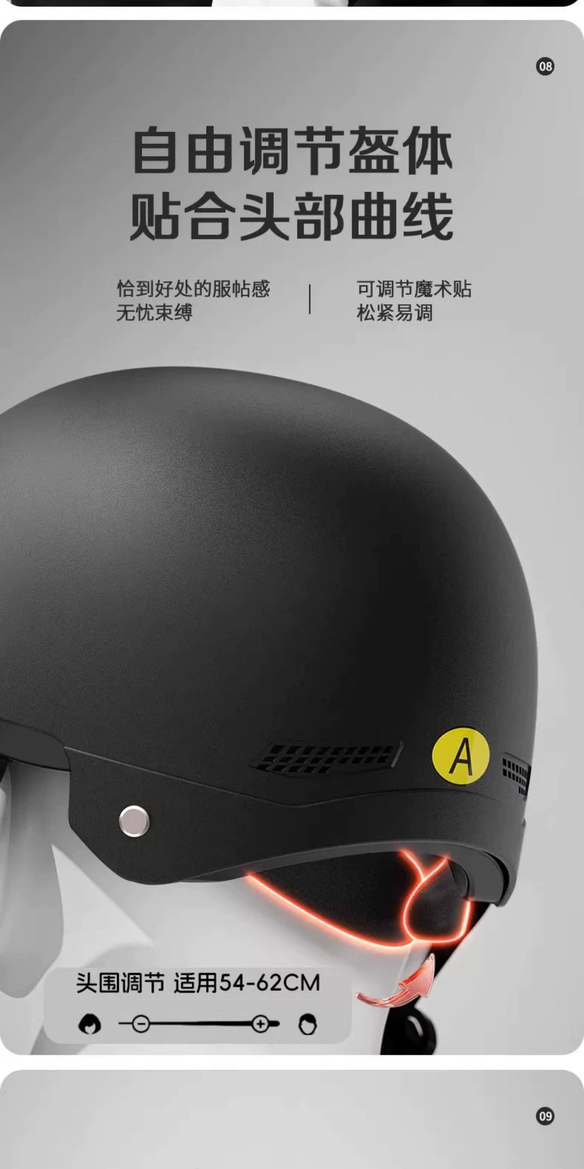 Electric Vehicle Safety Helmet, Suitable for Men and Women in All Seasons, 3C Certified Motorcycle Electric Vehicle Safety Helmet, Sun Protection, Lightweight Half Helmet