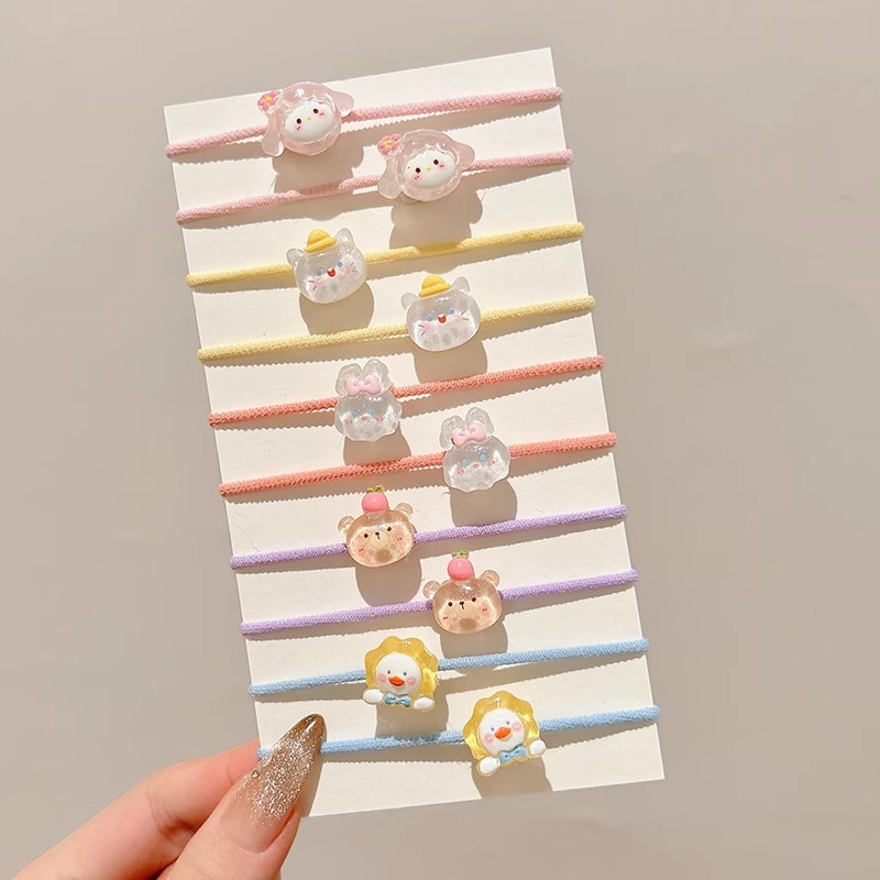 Cuerdas de cabello para niños anillo de cabello de pulgar toque de cabello para bebés cuerdas de cabello para niñas de alta elasticidad no lesionar banda de cabello para niñas