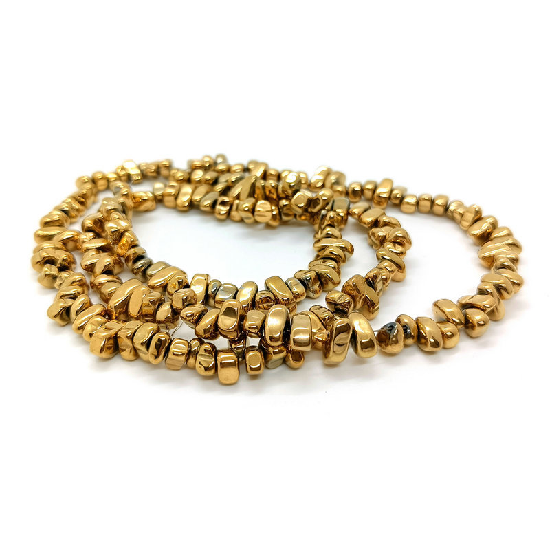 5-8mm grava negro hiel piedra chapado en oro color-Retención de perlas sueltas DIY pulsera collar oído joyería espaciador Accesorios