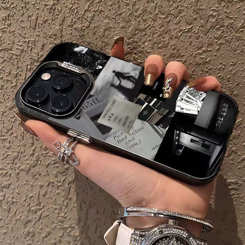 Los fragmentos de vida son adecuados para la carcasa del teléfono móvil Apple 16Promax, carcasa de gas personalizada iPhone15/14/13 texto 12