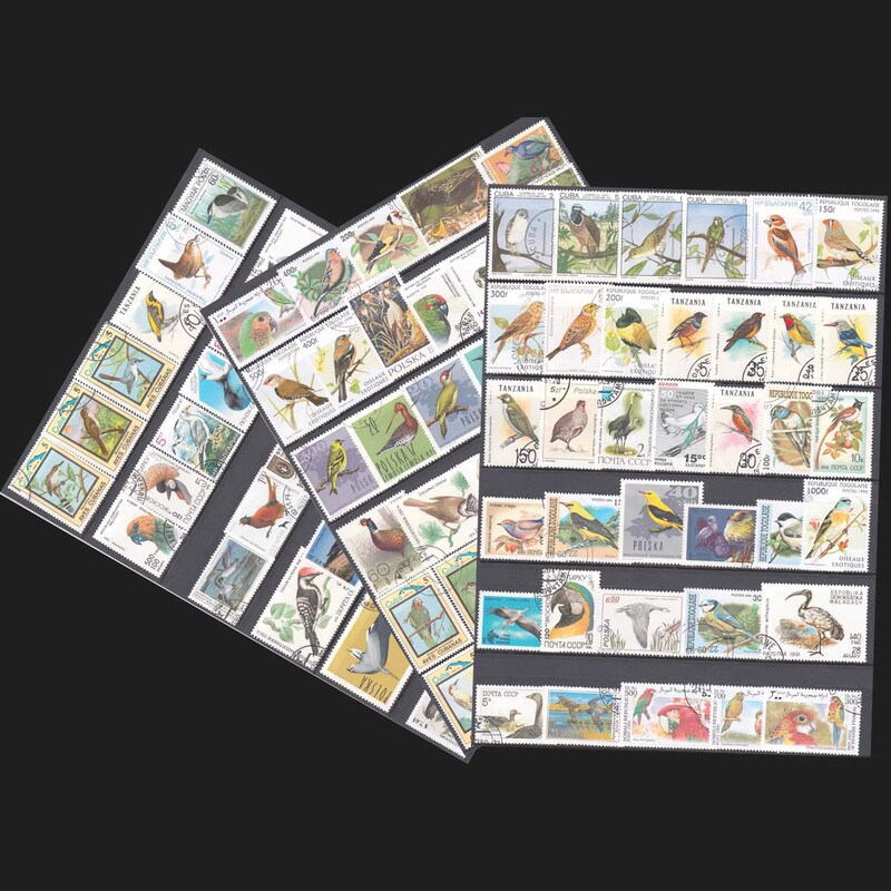 Foreign Stamps Birds Warbler Stamps 100 Different Repeating Large Topic Cover Pin Stamps