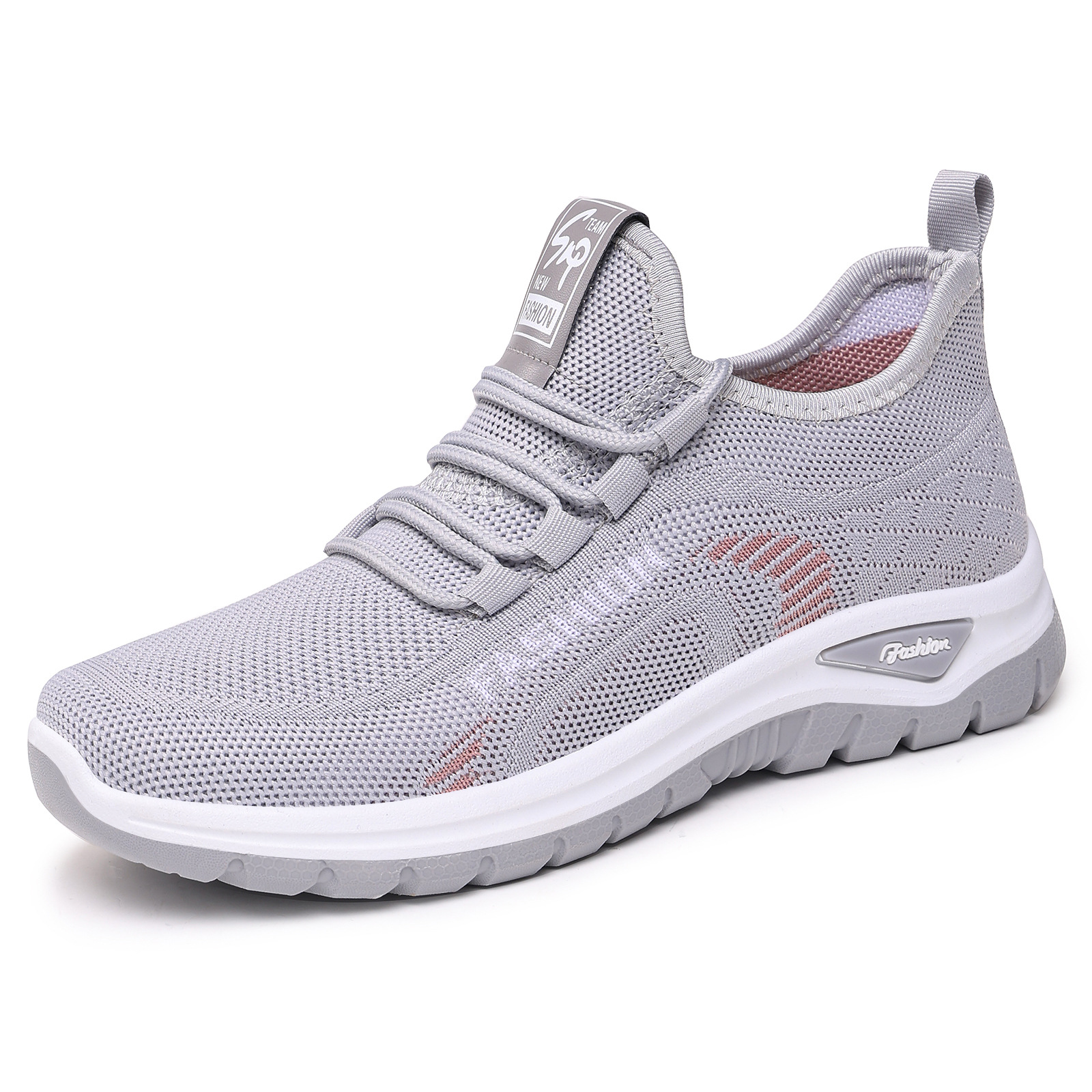 Zapatos de mujer primavera zapatos de deporte transpirables zapatos de mujer de moda versátiles zapatos de tela de vuelo con suela suave no se cansa zapatos de malla cómodos