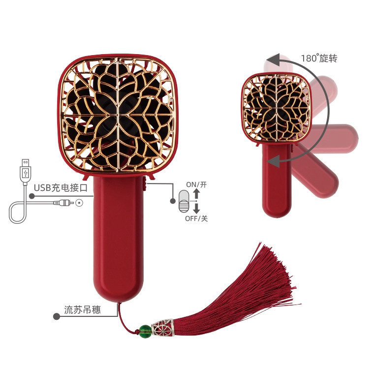 国潮风便携小风扇 USB充电折叠 手持风扇 中国元素古典时尚小风扇