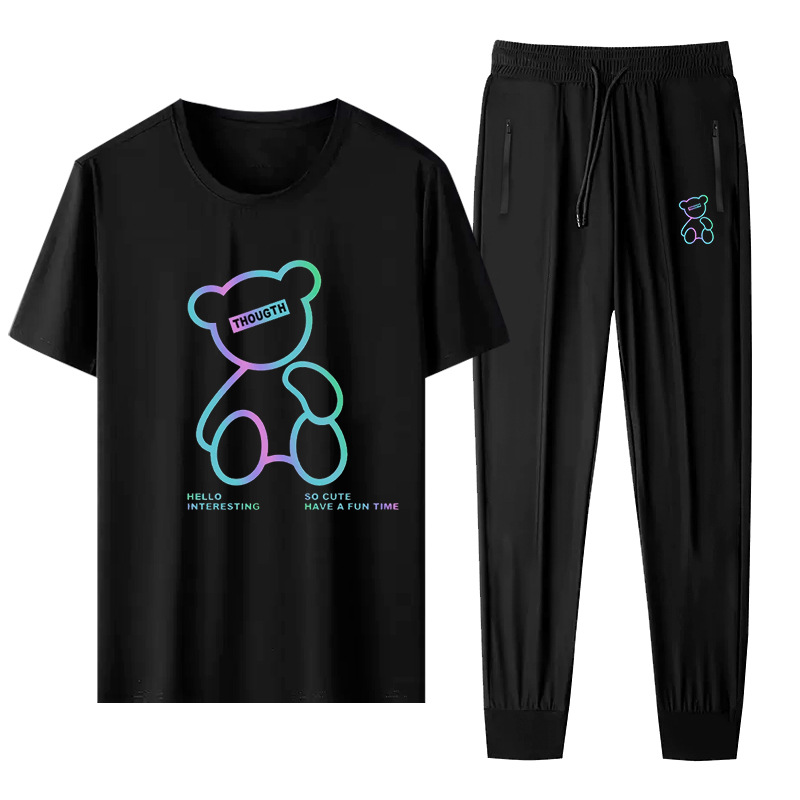 T6053T T-shirt-D7053B ice shorts-C8053B ice silk pants Joker casual set