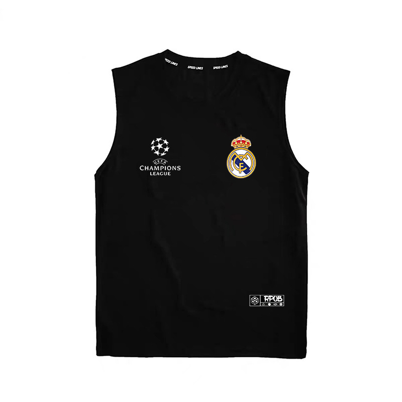 2025 Champions League Football Real Madrid American Sports Vest Fitness Summer Club Men's Sleeveless Breathable Loose 2025 Champions League Football Real Madrid American Sports Vest Fitness Summer Club Men's Sleeveless Breathable Loose