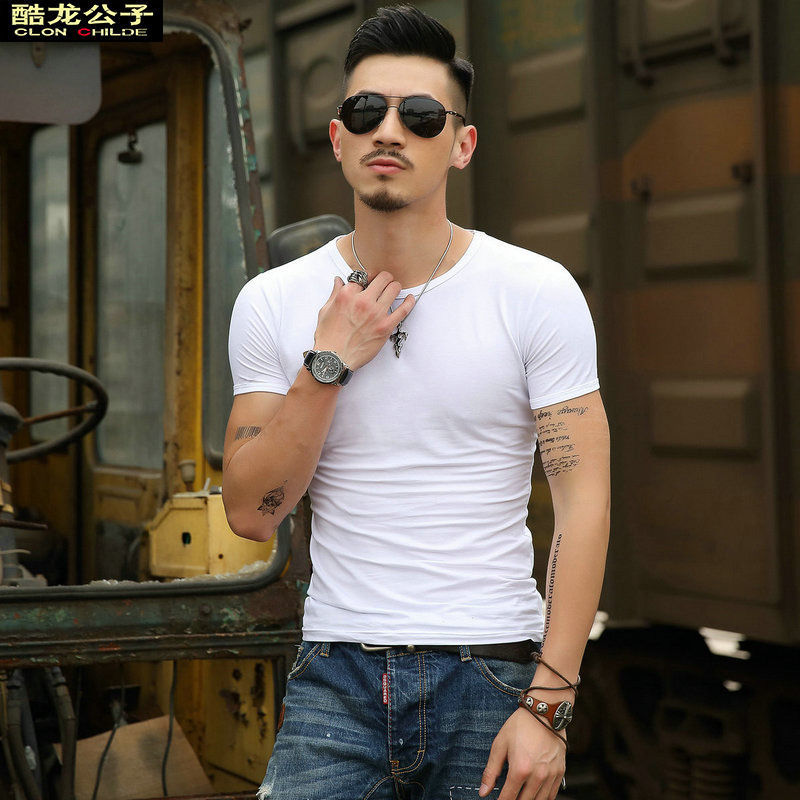 Summer white colored elastic body-friendly solid color sports short…