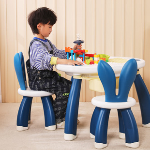 Factory Direct Supply Multifunctional Particle Assembled Building Block Table Kidsren's Educational Enlightenment Slide Building Blocks Learning Table Toys