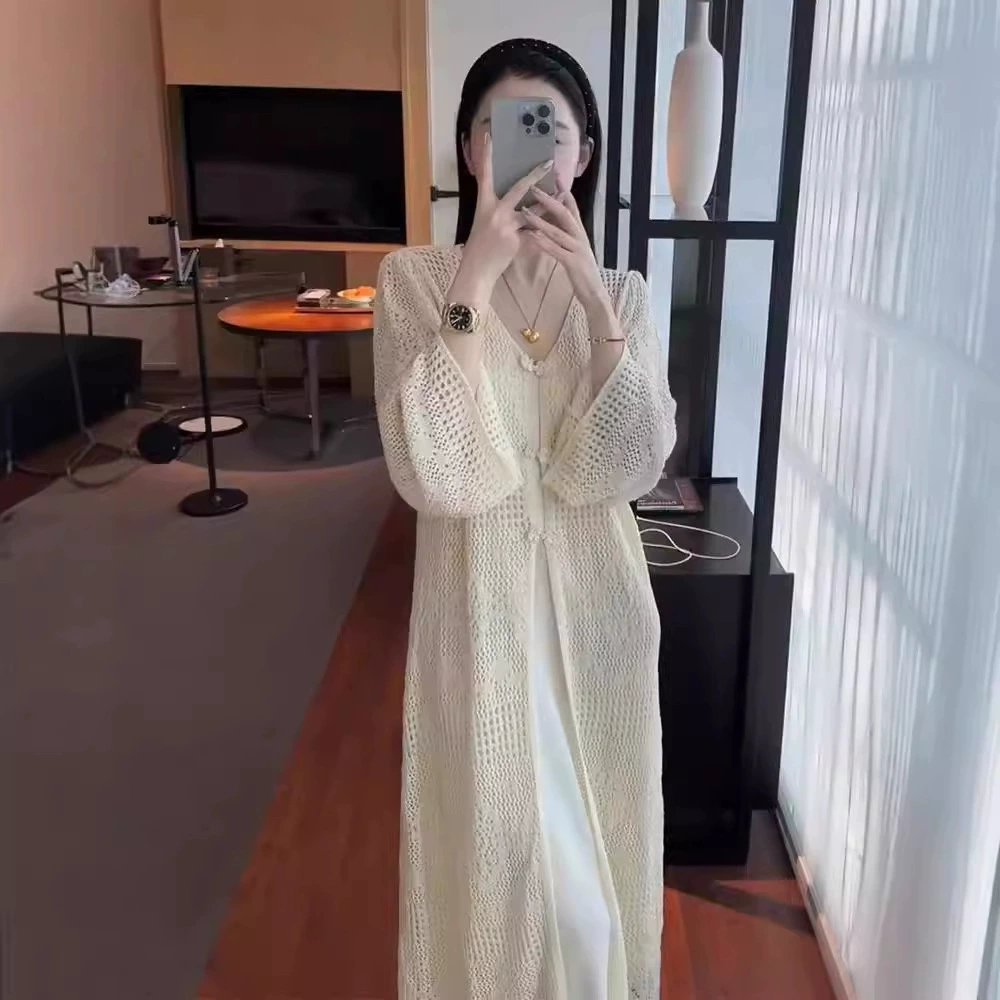 New Chinese style long blouse women's national style cool Buddhist Zen cardigan lazy relaxed dress summer