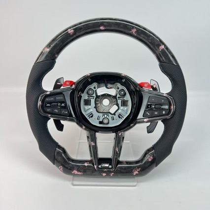 Suitable for BMW CS steering wheel, new 345 series X3X5X6 modified M3M4 carbon fiber steering wheel with M1M2 button paddles