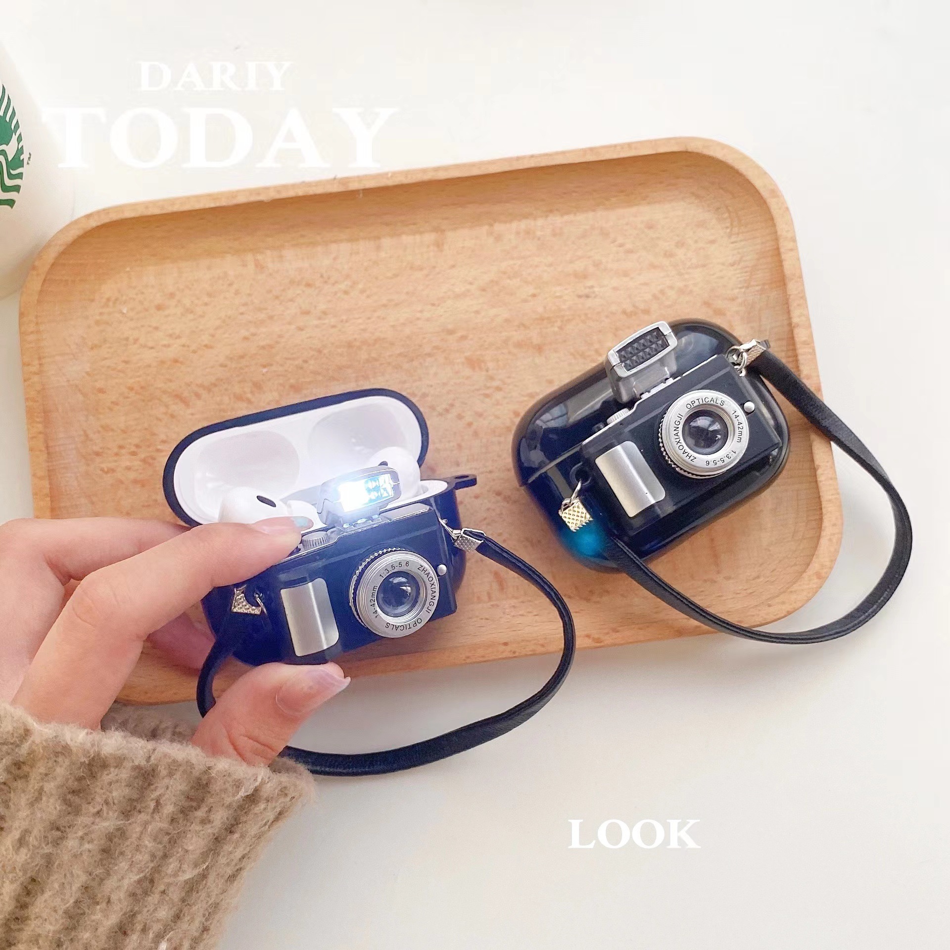 Creativo retro flash Cámara airpodsPro2 auricular caso clic TPU suave caso Apple nuevo 3 generación funda protectora