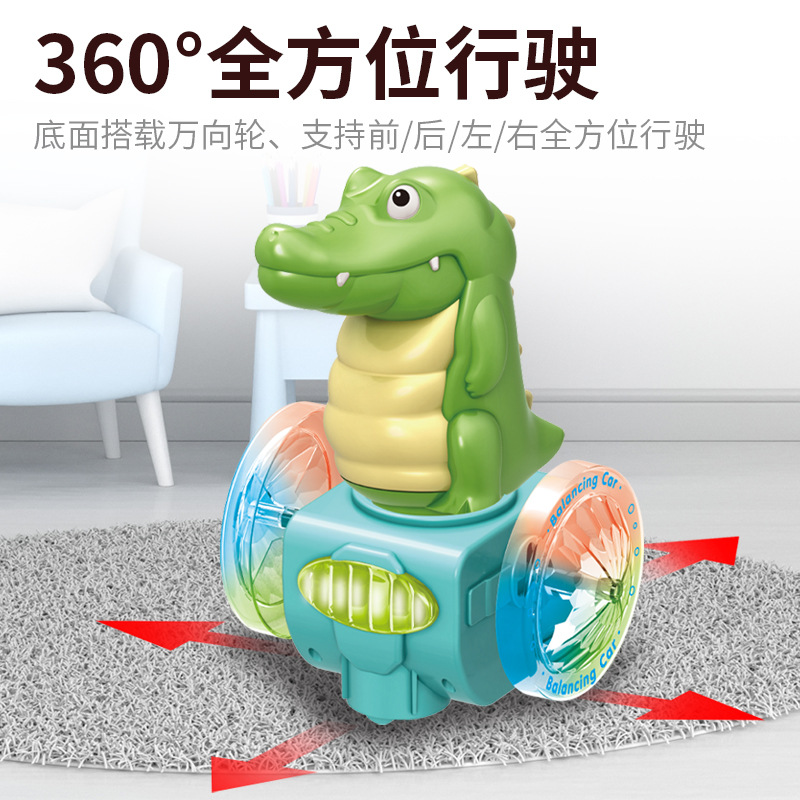 Para niños eléctrico universal dinosaurio equilibrio coche colorido música luz Tyrannosaurus modelo animal de dibujos animados coche de juguete