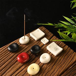 Japanese-Style Minimalist Ceramic Incense Holder Accessories Sandalwood Agarwood Incense Stand Incense Holder Mini Portable Incense Stick Base