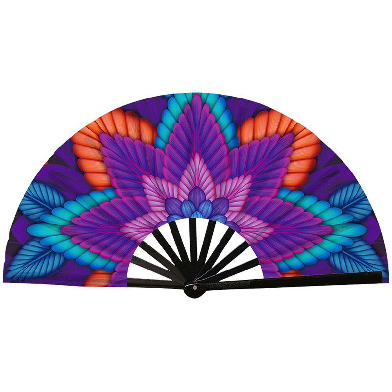 Abanico Plegable de Kung Fu de Plástico, Colorido, para Conciertos y Fiestas