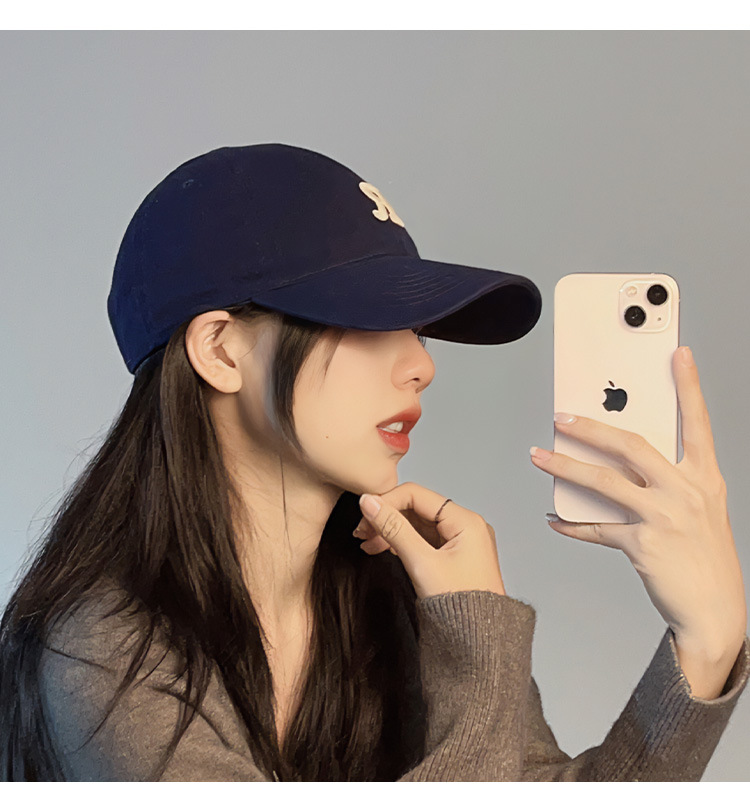 Women's Duck Tongue Cap Spring Autumn Baseball Cap Stiff Top Large Head Circumference Wide Brim Deep Crown R Face-Slimming 2023 Summer New Style