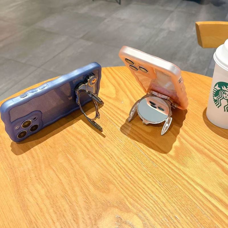 ステッチ携帯電話ホルダーバックステッカー漫画かわいい電気メッキミラー折りたたみ回転携帯電話ステッカー男の子と女の子のためのクロスボーダー|undefined