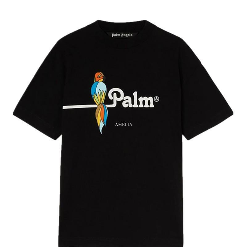 Palm Angels Palm Angels PA Colored Parrot Letter Print Men's and Women's Short Sleeve Casual T-Shirt