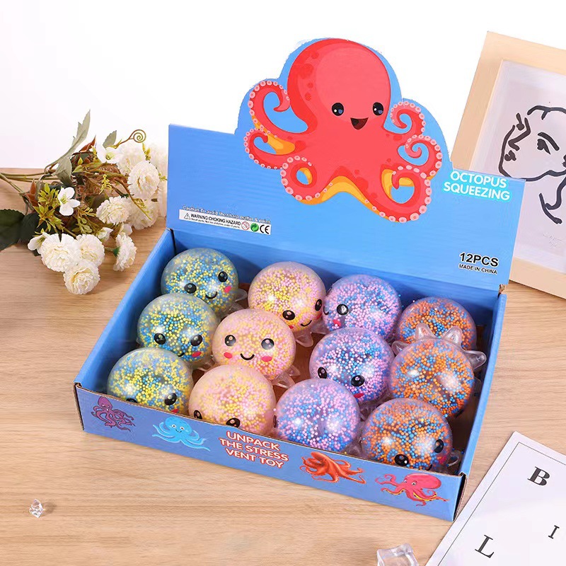 Pulpo emisor de luz pellizco animal fabricante pulpo ventilación descompresión globo de aire TPR juguete al por mayor