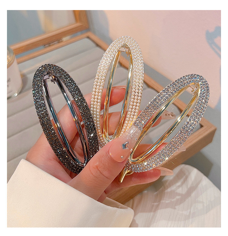 Fashion Simple Style Geometric Alloy Plating Rhinestones Hair Clip display picture 3