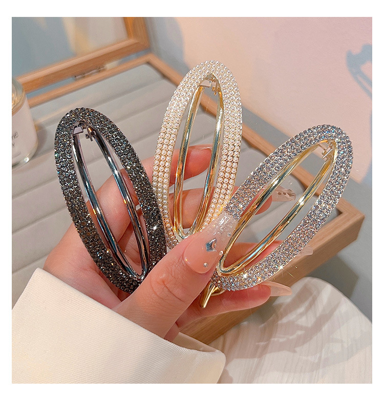 Women'S Gender Plating Design Fashion Simple Style Geometric Alloy Plating Rhinestones Hair Clip