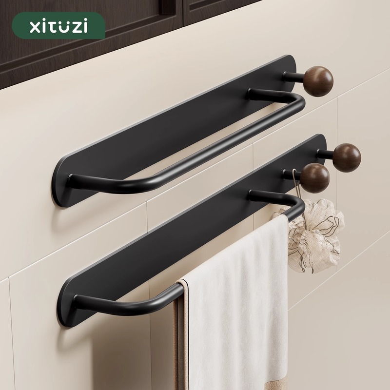 Bathroom Storage Towel Bar Nail-Free Hanging Rod Towel Rack Toilet Antique Style Punch-Free Adhesive Towel Rack Bathroom Storage Towel Bar Nail-Free Hanging Rod Towel Rack Toilet Antique Style Punch-Free Adhesive Towel Rack