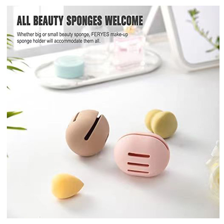 New Puff Storage Box Cosmetic Egg Bracket Oval Beauty Egg Bag Lying Mouth Pinch Music Opening Design