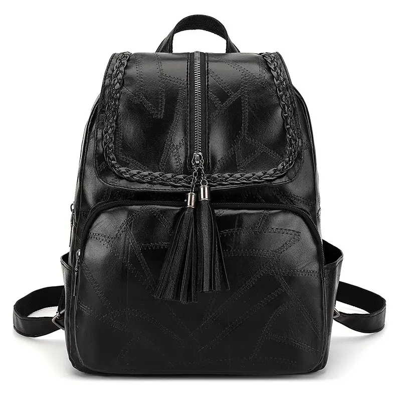 2023新款书包学生双肩包软皮女士韩版时尚背包防盗旅行背包批发