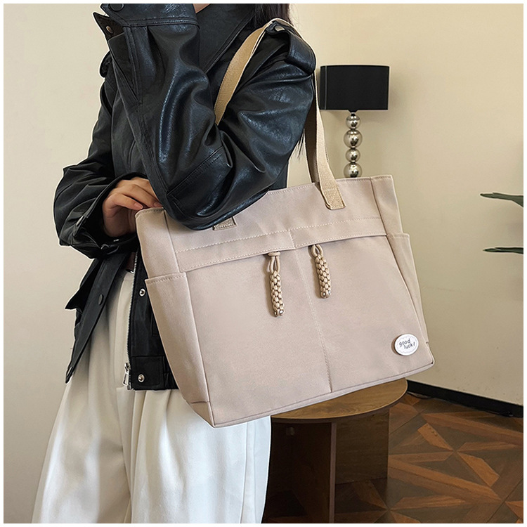 Tote women's stylish large capacity canvas 2024 new trendy internet famous fashion high-end niche shoulder bag_voghion.com