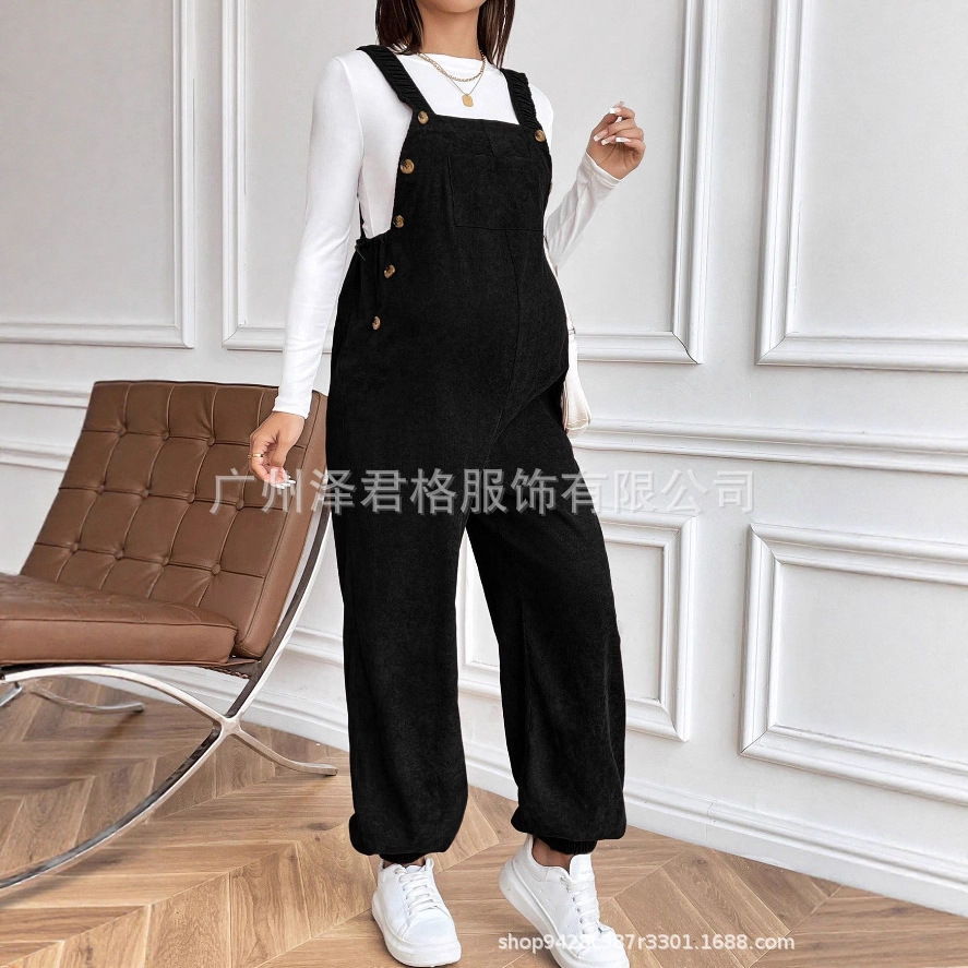 2025 Cross-Border Popular Women's Clothing Versatile Elastic Adjustable Maternity Jumpsuit Cargo Pants Overalls Slim Fit
