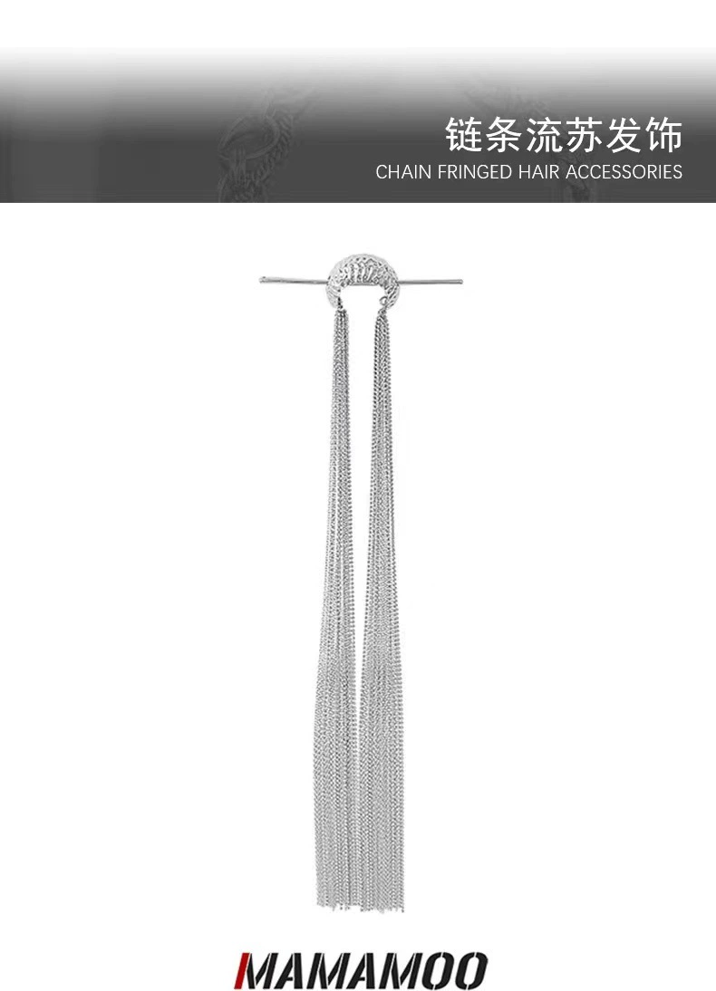 Small design hair accessory with tassels, ponytail, European style, 2022 collection