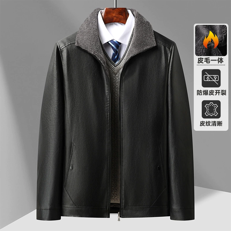 Men's warm polyurethane down jacket for leisure, for middle age
