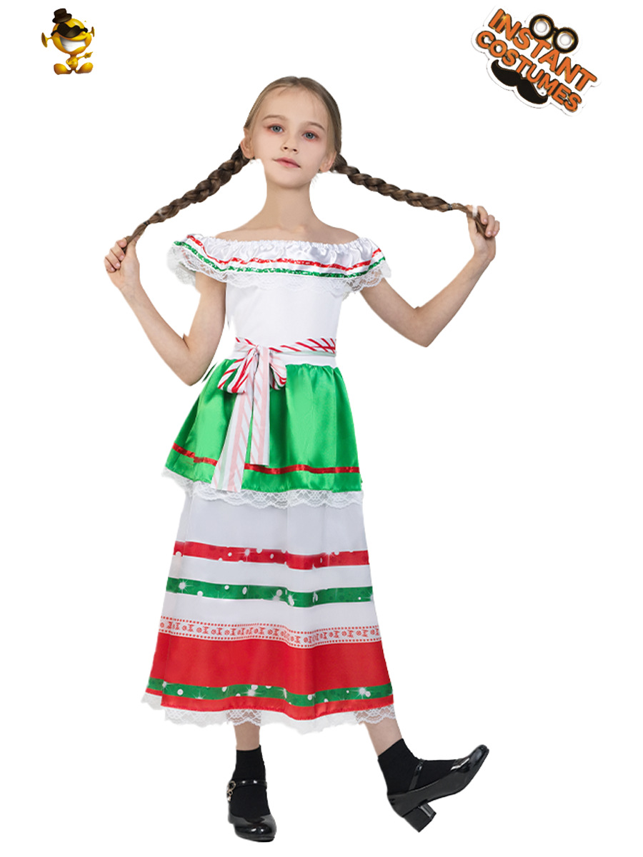 Disfraces de fiesta mexicana para niños y niñas de Halloween, disfraces de cosplay, disfraces de espectáculo escénico transfronterizos image 5