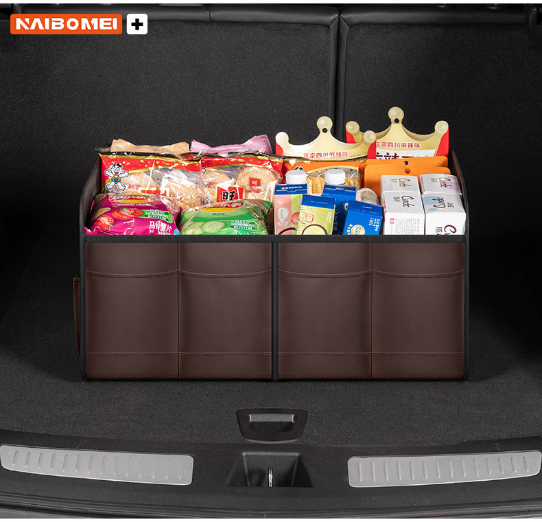 Car Storage Artifact Car Trunk Storage Box Foldableable Storage Box Leather Storage Box Car Interior Supplies